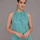 Rajwada Sea Blue Cotton Printed Stitched Kurta For Women