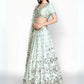 Rajwada Light Sky Blue Art Silk Embroidered Semi-Stitched Lehenga For Women