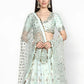 Rajwada Light Sky Blue Art Silk Embroidered Semi-Stitched Lehenga For Women