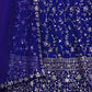 Rajwada Blue Georgette Embroidered Semi-Stitched Lehenga For Women