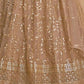 Rajwada Brown Net Embroidered Semi-Stitched Lehenga For Women