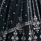 Rajwada Dark Green Georgette Embroidered Semi-Stitched Lehenga For Women