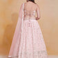 Rajwada Light Pink Georgette Embroidered Semi-Stitched Lehenga For Women