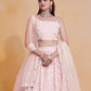 Rajwada Light Pink Georgette Embroidered Semi-Stitched Lehenga For Women