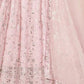 Rajwada Light Pink Georgette Embroidered Semi-Stitched Lehenga For Women