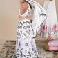 Rajwada White Georgette Embroidered Semi-Stitched Lehenga For Women