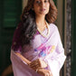 Rajwada Pink Organza Printed Saree With Unstitched Blouse For Women