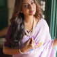 Rajwada Pink Organza Printed Saree With Unstitched Blouse For Women