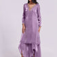 Rajwada Purple Organza Embroidered Stitched Kurta Set For Women