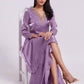 Rajwada Purple Organza Embroidered Stitched Kurta Set For Women