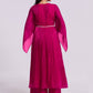 Rajwada Pink Organza Embroidered Stitched Kurta Set For Women