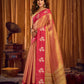 Rajwada Red and Mauve Silk Blend Woven Saree For Women