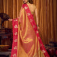 Rajwada Red and Mauve Silk Blend Woven Saree For Women