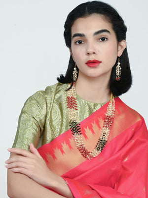 Rajwada Multicolor Alloy Beaded Pearl Jewellery Set For Women