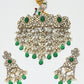 Rajwada Golden And Green Alloy Kundan And Stone Jewellery Set For Women