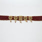 Rajwada Marron Alloy Beaded Pearl Jewellery Set For Women