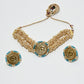 Rajwada Off White And Blue Alloy Beaded Pearl Jewellery Set For Women