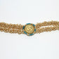 Rajwada Off White And Blue Alloy Beaded Pearl Jewellery Set For Women