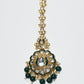Rajwada Green And Golden Alloy Beaded Pearl And Kundan Jewellery Set For Women