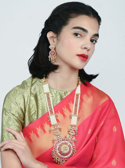 Rajwada Multicolor Alloy Kundan And Beaded Jewellery Set For Women
