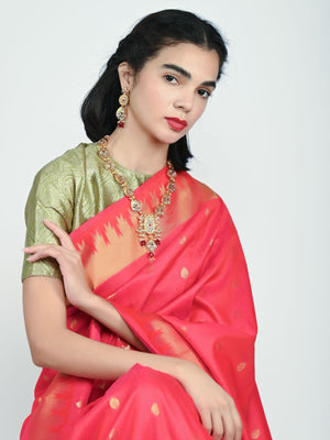 Rajwada Golden Alloy Kundan Jewellery Set For Women