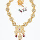 Rajwada Golden Alloy Kundan Jewellery Set For Women