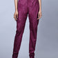 Rajwada Women Purple Embroidered Georgette Semi Stitched Salwar Suit