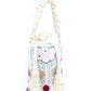 Rajwada White Suede Embellished Potli For Women