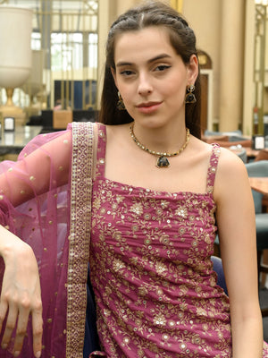 Rajwada Black Mixed Metal Embellished Neck Piece Set For Women