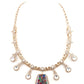 Rajwada Multicolor Mixed Metal Embellished Neck Piece Set For Women