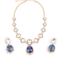 Rajwada Blue Mixed Metal Embellished Neck Piece Set For Women