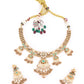 Rajwada Gold Mixed Metal Embellished Neck Piece Set For Women
