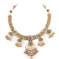 Rajwada Gold Mixed Metal Embellished Neck Piece Set For Women