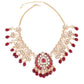 Rajwada Maroon Mixed Metal Embellished Neck Piece Set For Women
