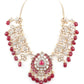 Rajwada Maroon Mixed Metal Embellished Neck Piece Set For Women