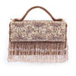 Rajwada Brown Suede Embellished Hand Bag For Women