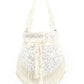 Rajwada White Velvet Embellished Potli For Women
