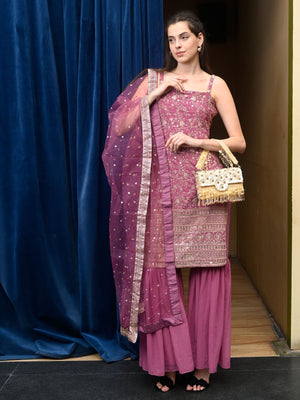Rajwada Gold Cotton Blend Embellished Hand Bag For Women