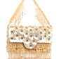 Rajwada Gold Cotton Blend Embellished Hand Bag For Women