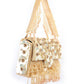 Rajwada Gold Cotton Blend Embellished Hand Bag For Women