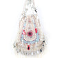 Rajwada White Suede Embellished Potli For Women