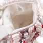 Rajwada White Suede Embellished Potli For Women