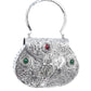 Rajwada Off White Suede Embellished Hand Bag For Women