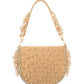 Rajwada Beige Suede Embellished Hand Bag For Women