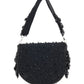 Rajwada Black Suede Embellished Hand Bag For Women