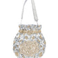 Rajwada Silver And Gold Velvet Embellished Potli For Women