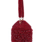 Rajwada Maroon Suede Embellished Potli For Women