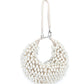 Rajwada Off White Suede Embellished Hand Bag For Women