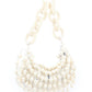 Rajwada Off White Suede Embellished Hand Bag For Women