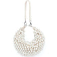 Rajwada Off White Suede Embellished Hand Bag For Women